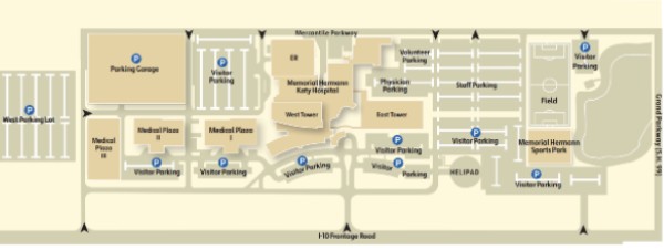 Campus map of Katy Hospital