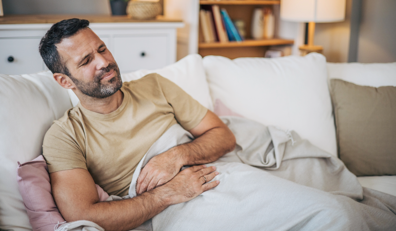 Man with stomach ache