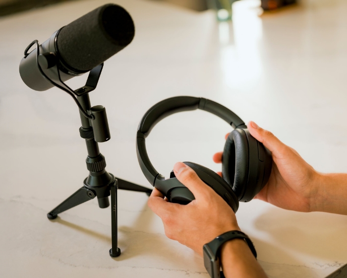 Recording a podcast