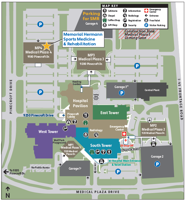 Memorial Hermann Sports Medicine & Rehabilitation The Woodlands Medical Center Map Image