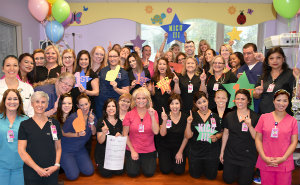The Wooodlands staff celebrates Level three NICU designation