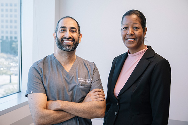 Dr Gajjar and Natalie Davis