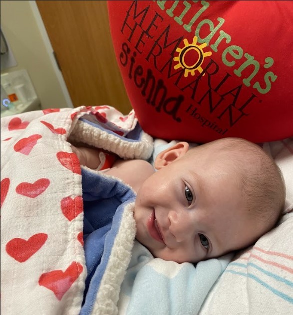 patient sienna laying in hospital bed
