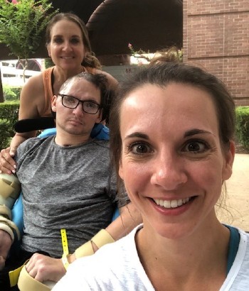 Jack Rieger leaves TIRR Memorial Hermann with family and friends.