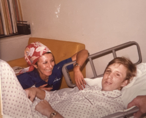 Memorial Hermann Life Flight patient, Brian Bremser, rests in the hospital.