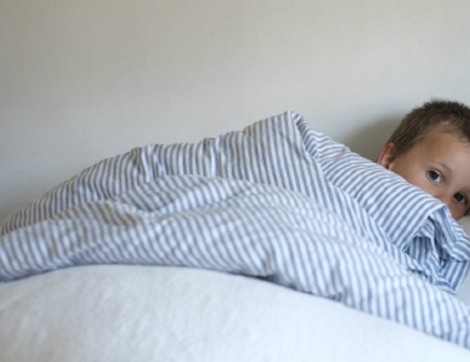 child sleep in bed