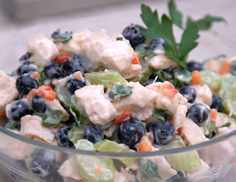 Bowl of Lemon Blueberry Chicken Salad