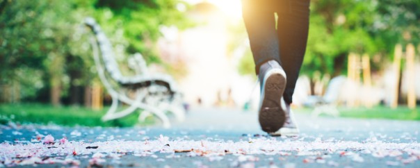 Person walking in park