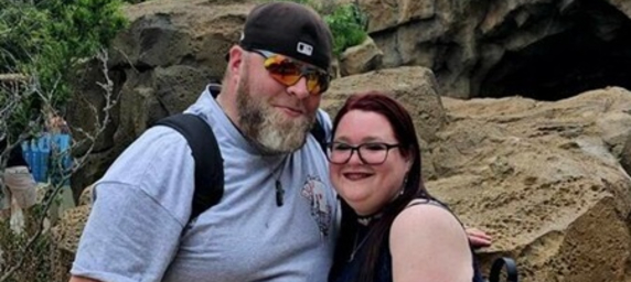 Crystal Lapole and her husband hike together post-surgery.