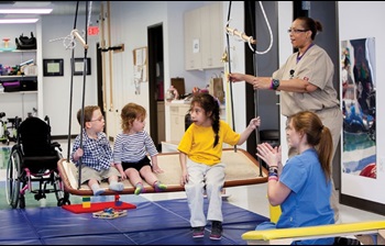 Children participating in rehabilitation