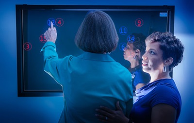 Patient going through vision rehabilitation