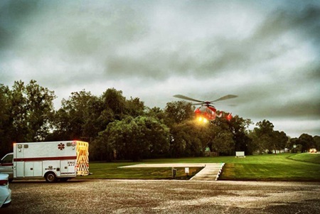 Life Flight Helicopter Taking Off