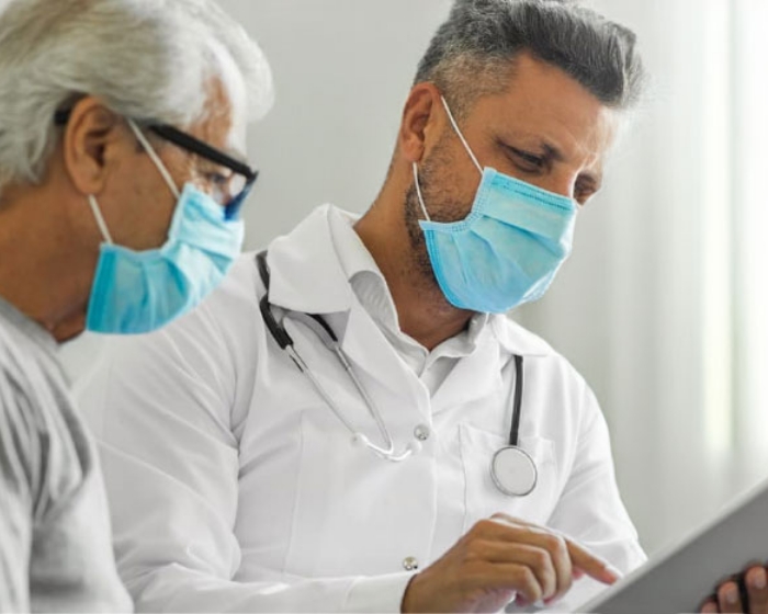 Patient with doctor