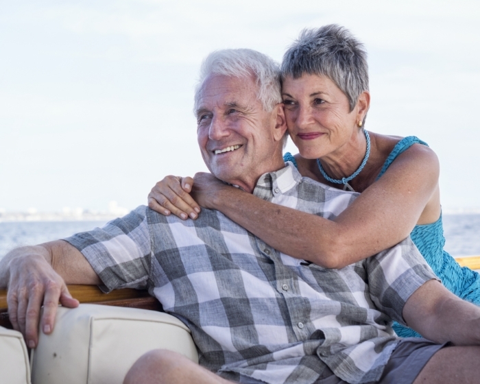 Older couple at beach