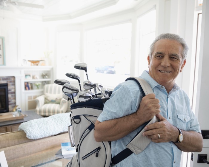 man golfing