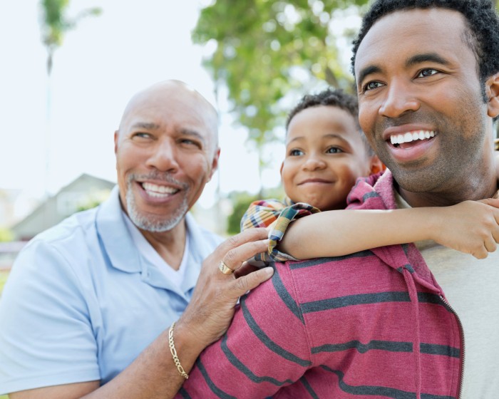 Grandparent with son and grandson